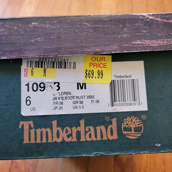 Timberland 6M Rust 6 in High Top Boots Leather Chunky Work 10983 Womens 8 - Picture 7 of 11